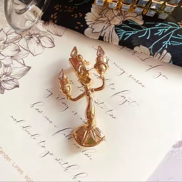 Candle Holder Beauty&Beast Gold Brooch - Picture 16 of 16